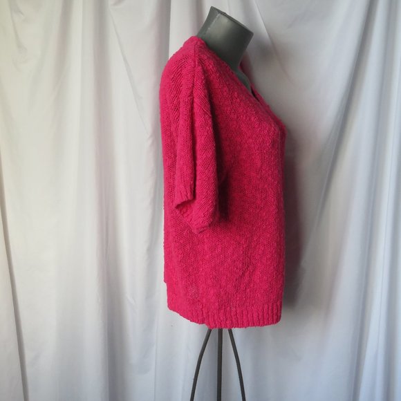 Vintage Slub Knit Short Sleeve Sweater 1980s - Picture 6 of 9